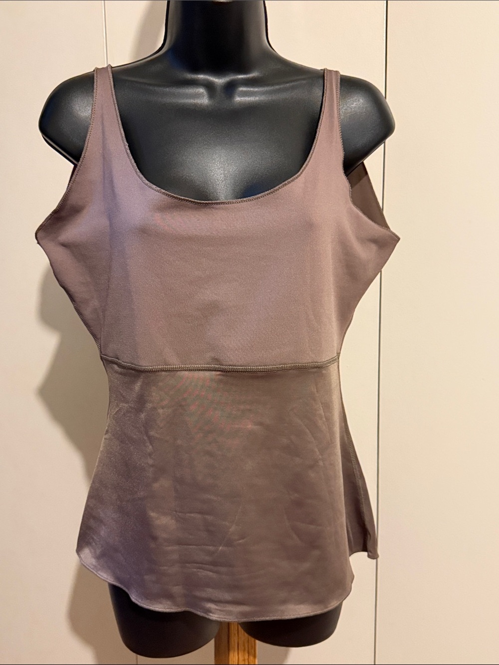 Spanx Scoop Neck Taupe Layered Tank Top